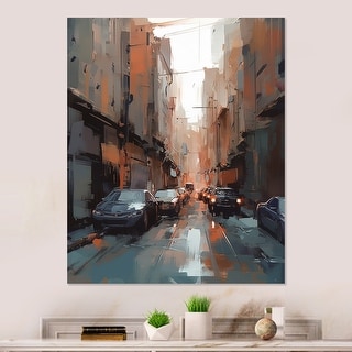 Designart "Blue And Black Building The Cityscape" City Art Deco Metal